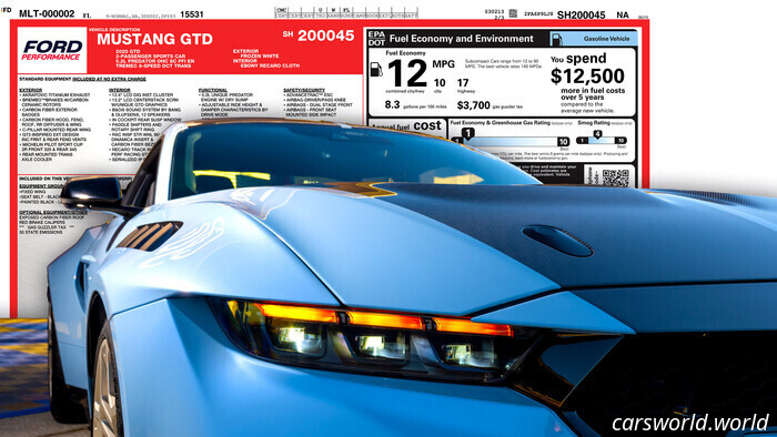 Leaked Window Sticker of Mustang GTD Unveils Pricing and Surprising MPG | Carscoops